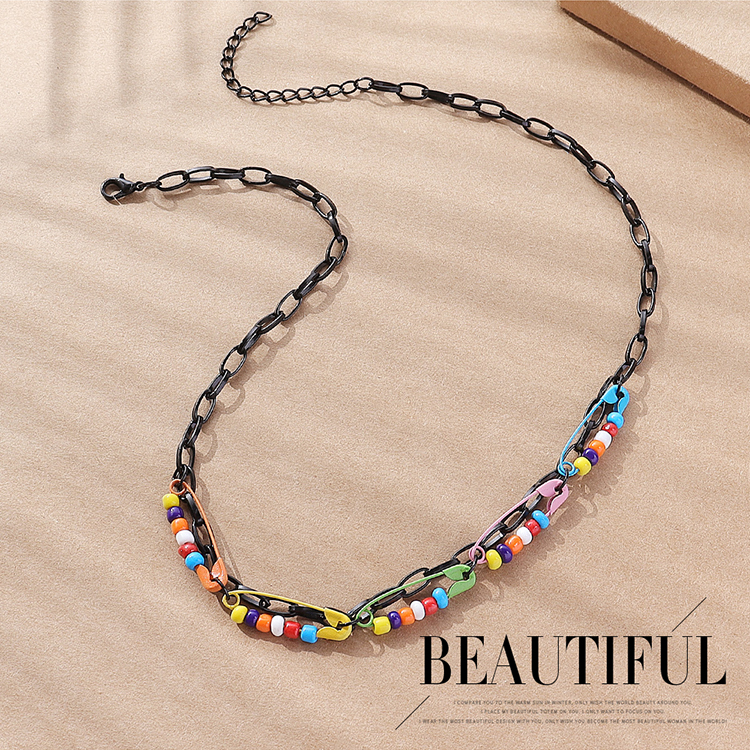 Ethnic Style Paper Clip Colorful Alloy Patchwork Womenu0027S Necklace 1 Piece