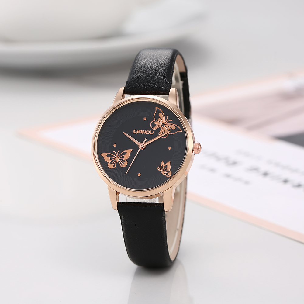 Elegant Butterfly Buckle Quartz Womenu0027s Watches