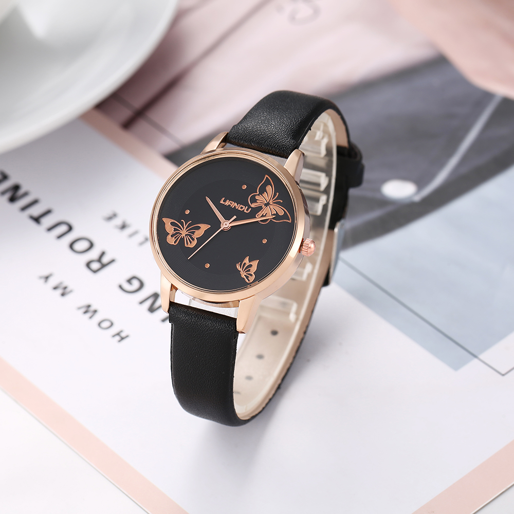 Elegant Butterfly Buckle Quartz Womenu0027s Watches