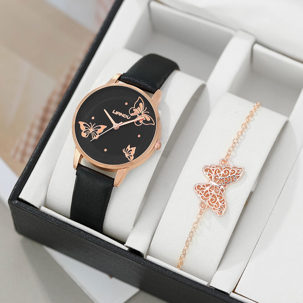 Elegant Butterfly Buckle Quartz Womenu0027s Watches