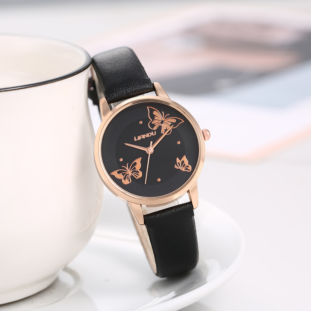 Elegant Butterfly Buckle Quartz Womenu0027s Watches