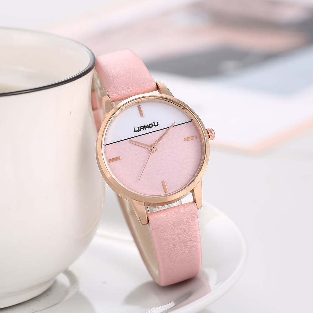 Elegant Solid Color Buckle Quartz Womenu0027s Watches