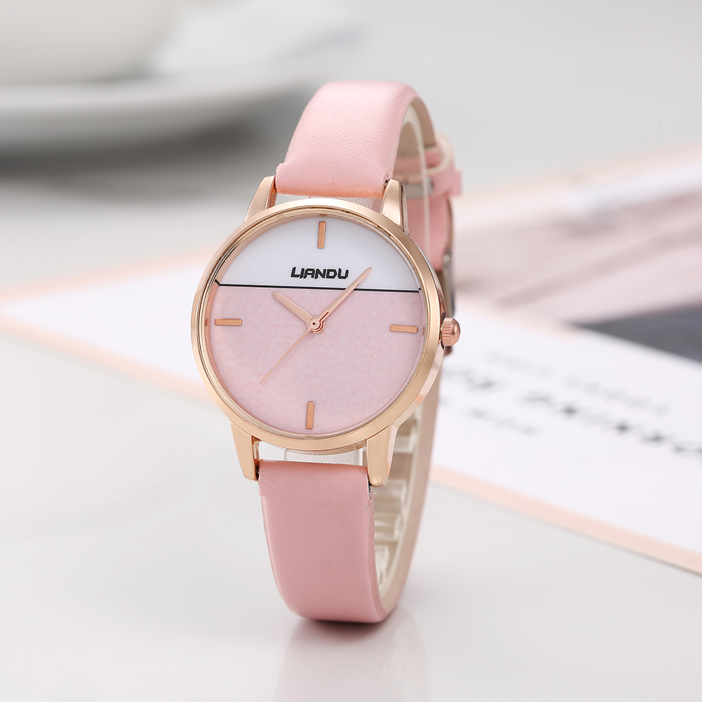 Elegant Solid Color Buckle Quartz Womenu0027s Watches