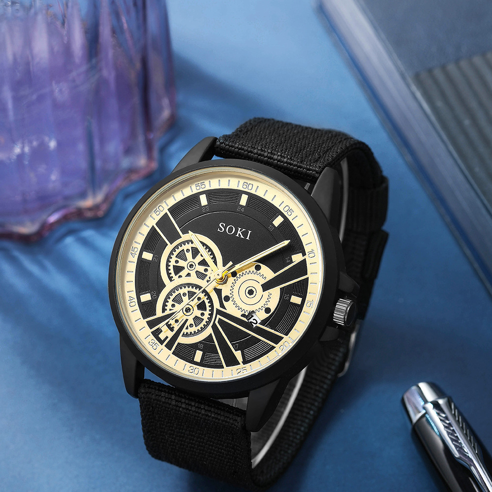 Simple Style Solid Color Buckle Quartz Menu0027s Watches