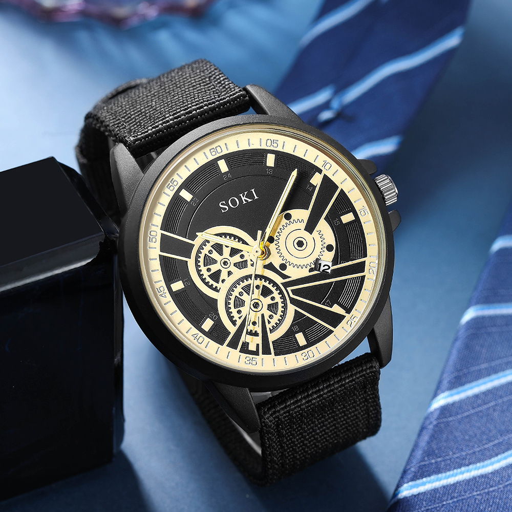 Simple Style Solid Color Buckle Quartz Menu0027s Watches