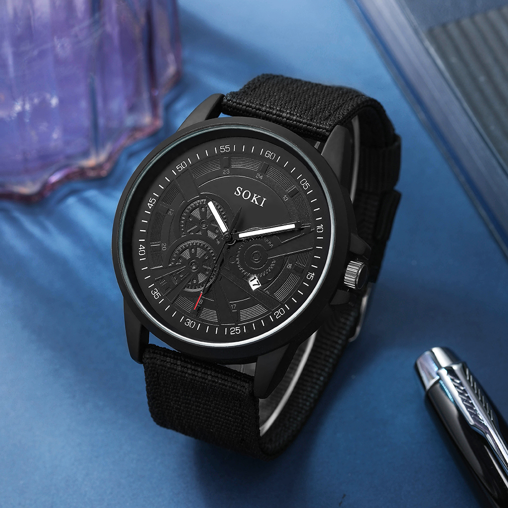 Simple Style Solid Color Buckle Quartz Menu0027s Watches