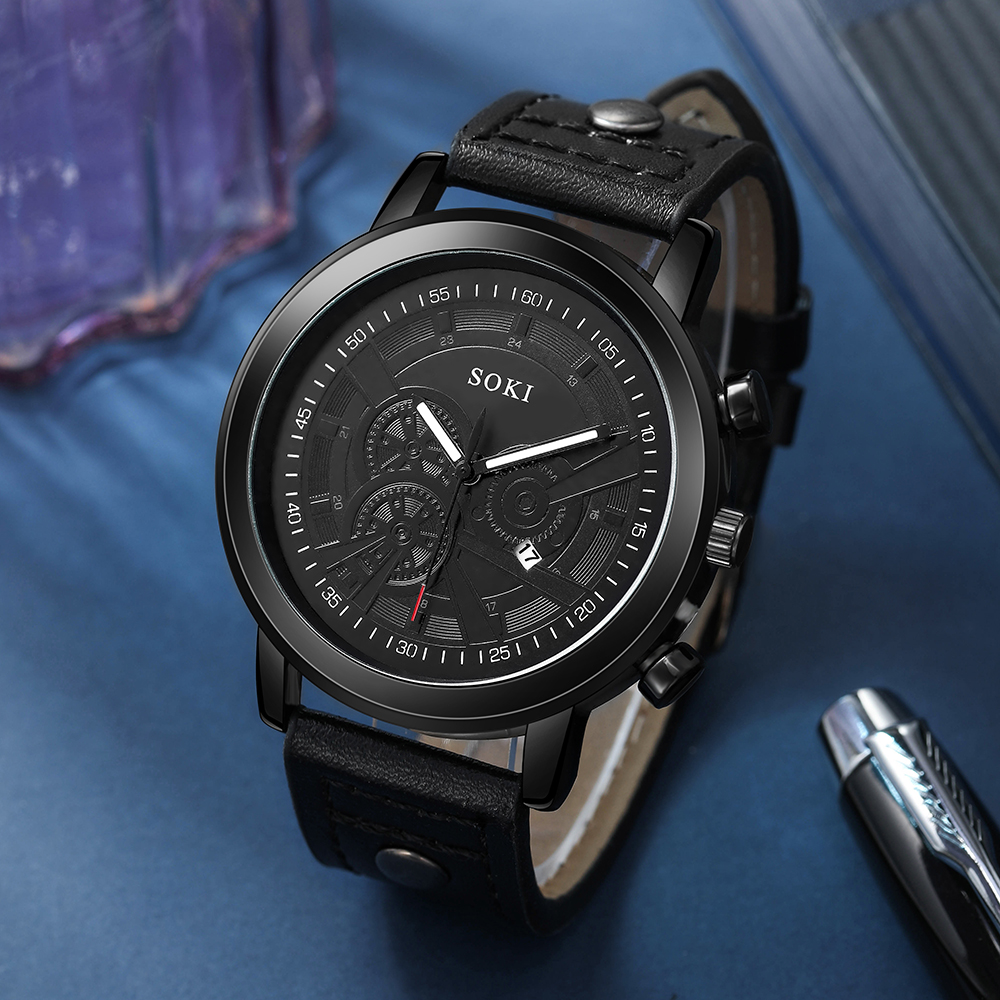 Fashion Solid Color Buckle Quartz Menu0027s Watches