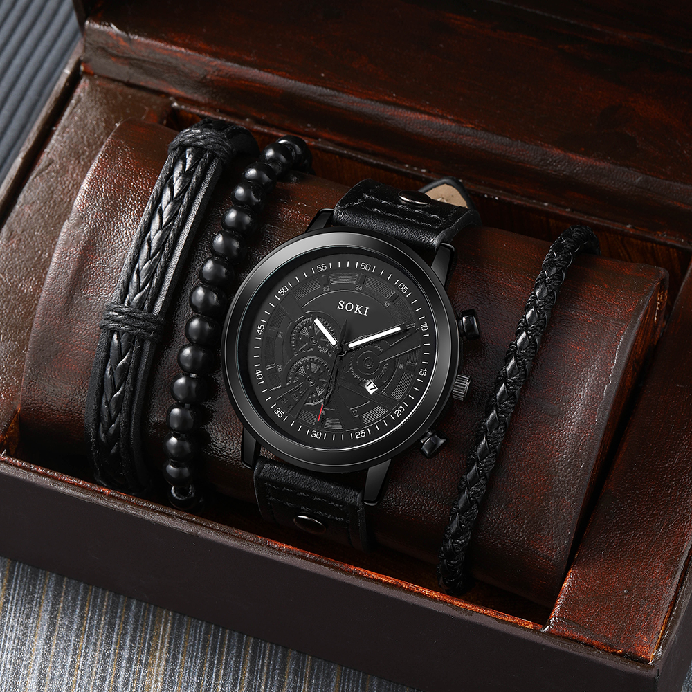 Fashion Solid Color Buckle Quartz Menu0027s Watches