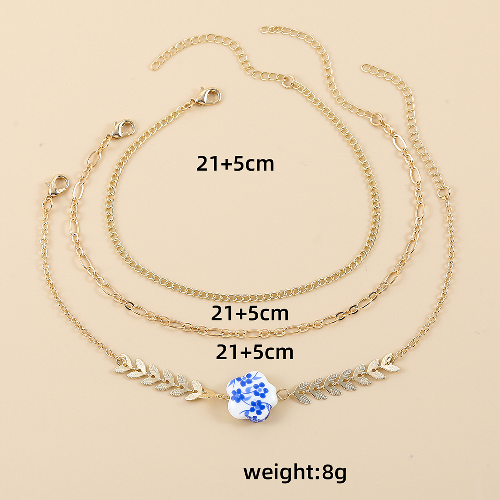 Simple Style Flower Alloy Patchwork Womenu0027S Anklet 1 Set