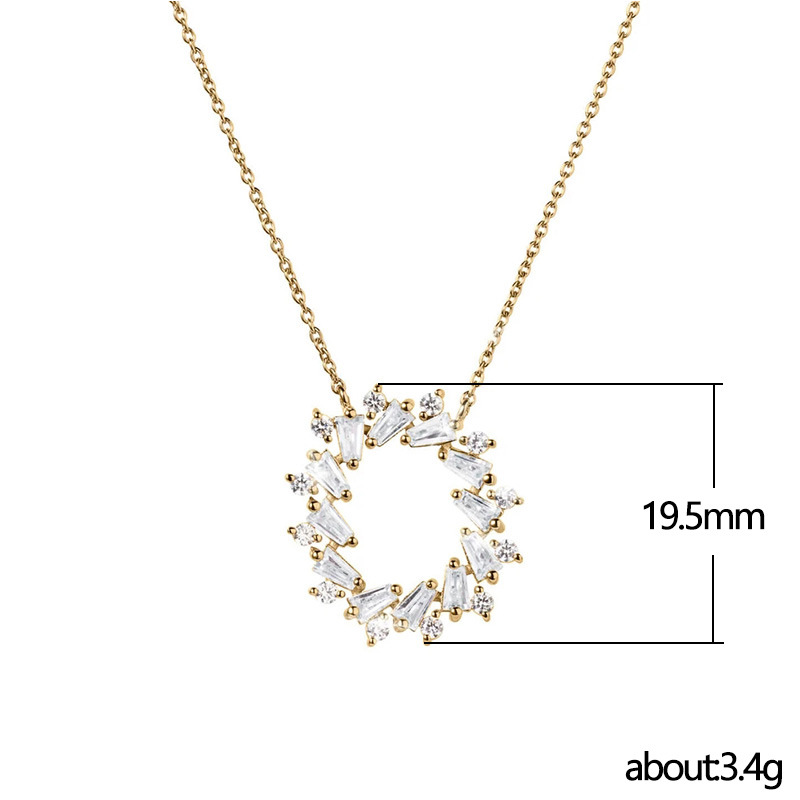 Glam Geometric Copper Plating Zircon Necklace 1 Piece