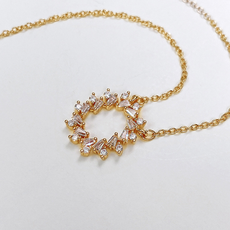 Glam Geometric Copper Plating Zircon Necklace 1 Piece