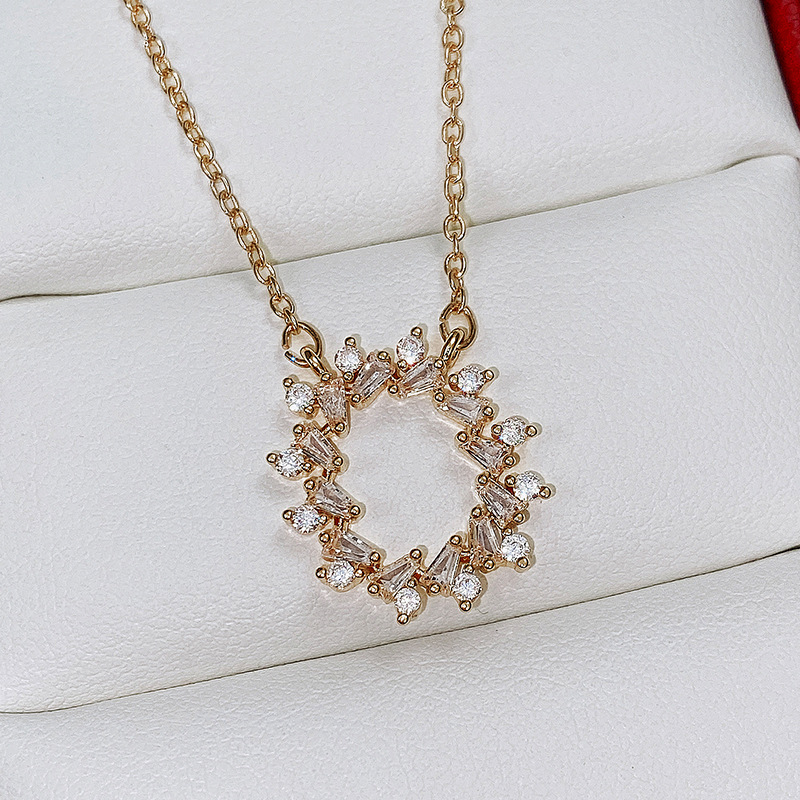 Glam Geometric Copper Plating Zircon Necklace 1 Piece