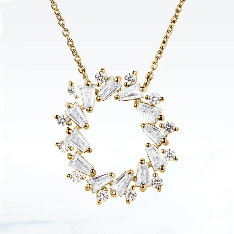 Glam Geometric Copper Plating Zircon Necklace 1 Piece