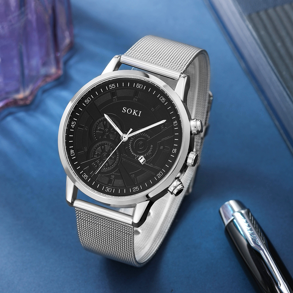 Fashion Solid Color Buckle Quartz Menu0027s Watches