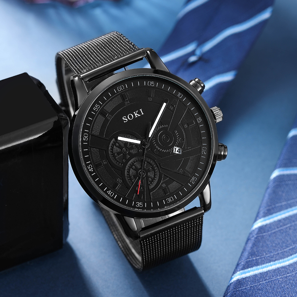 Fashion Solid Color Buckle Quartz Menu0027s Watches