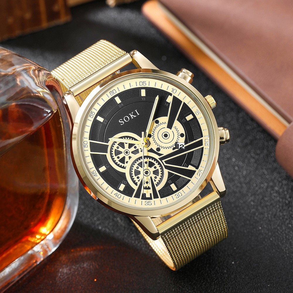 Fashion Solid Color Buckle Quartz Menu0027s Watches