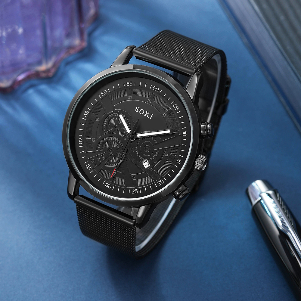 Fashion Solid Color Buckle Quartz Menu0027s Watches