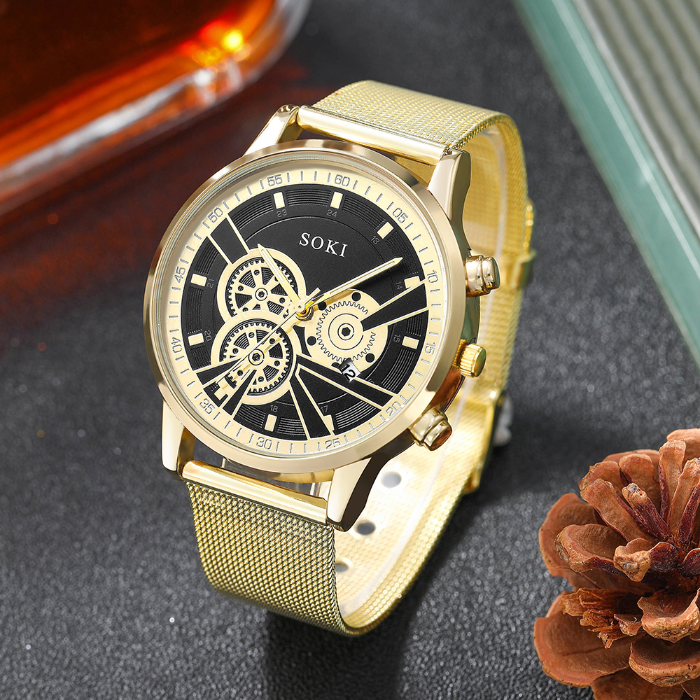 Fashion Solid Color Buckle Quartz Menu0027s Watches