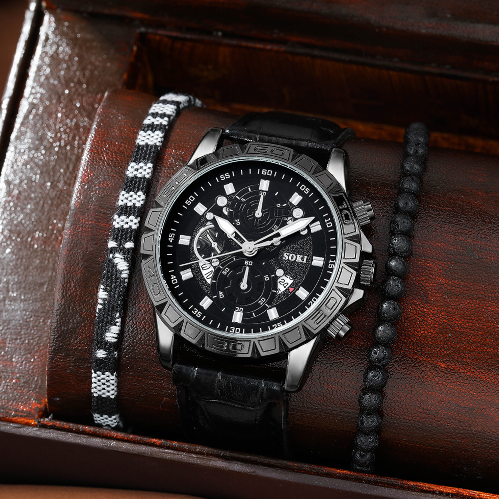 Fashion Solid Color Buckle Quartz Menu0027s Watches