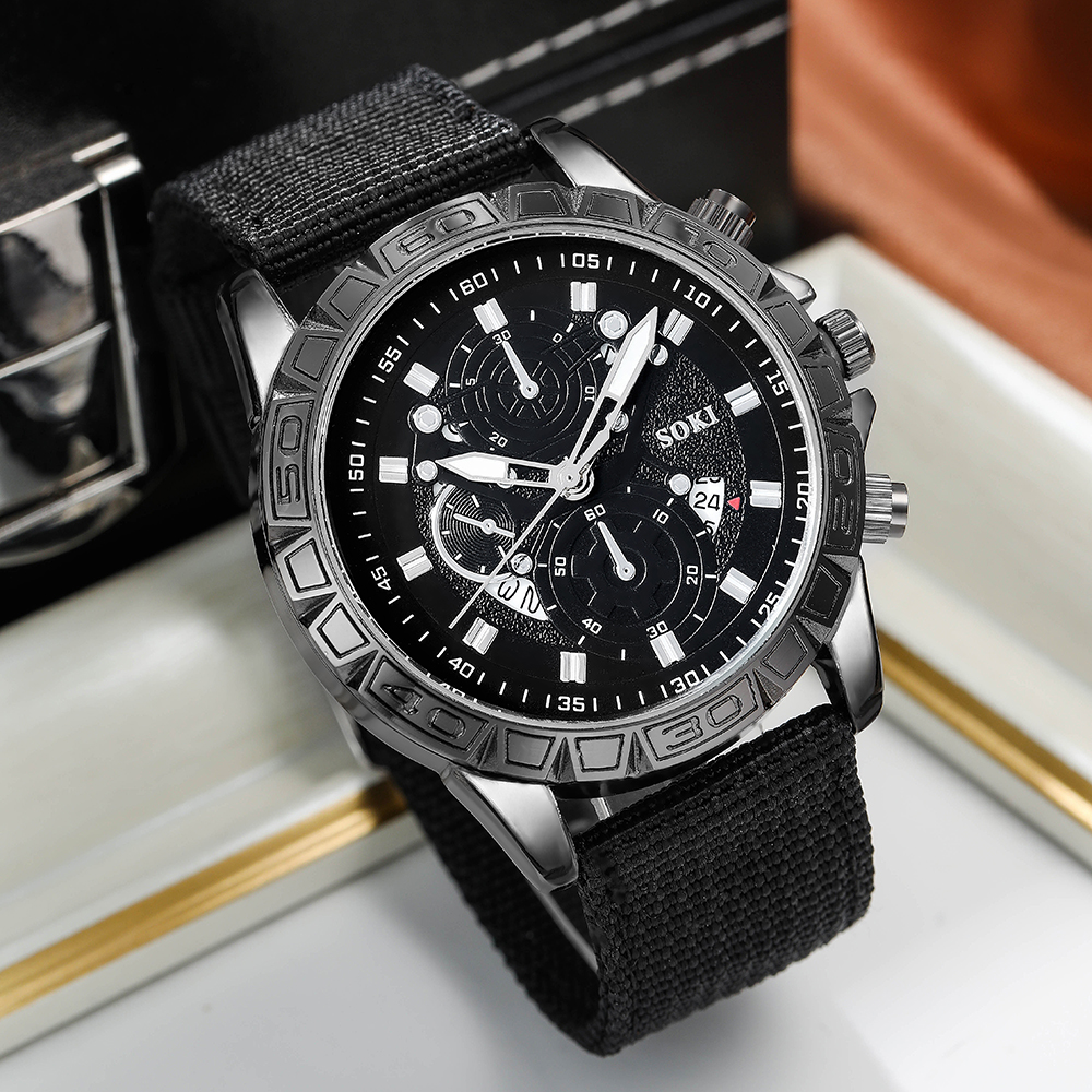 Fashion Solid Color Buckle Quartz Menu0027s Watches