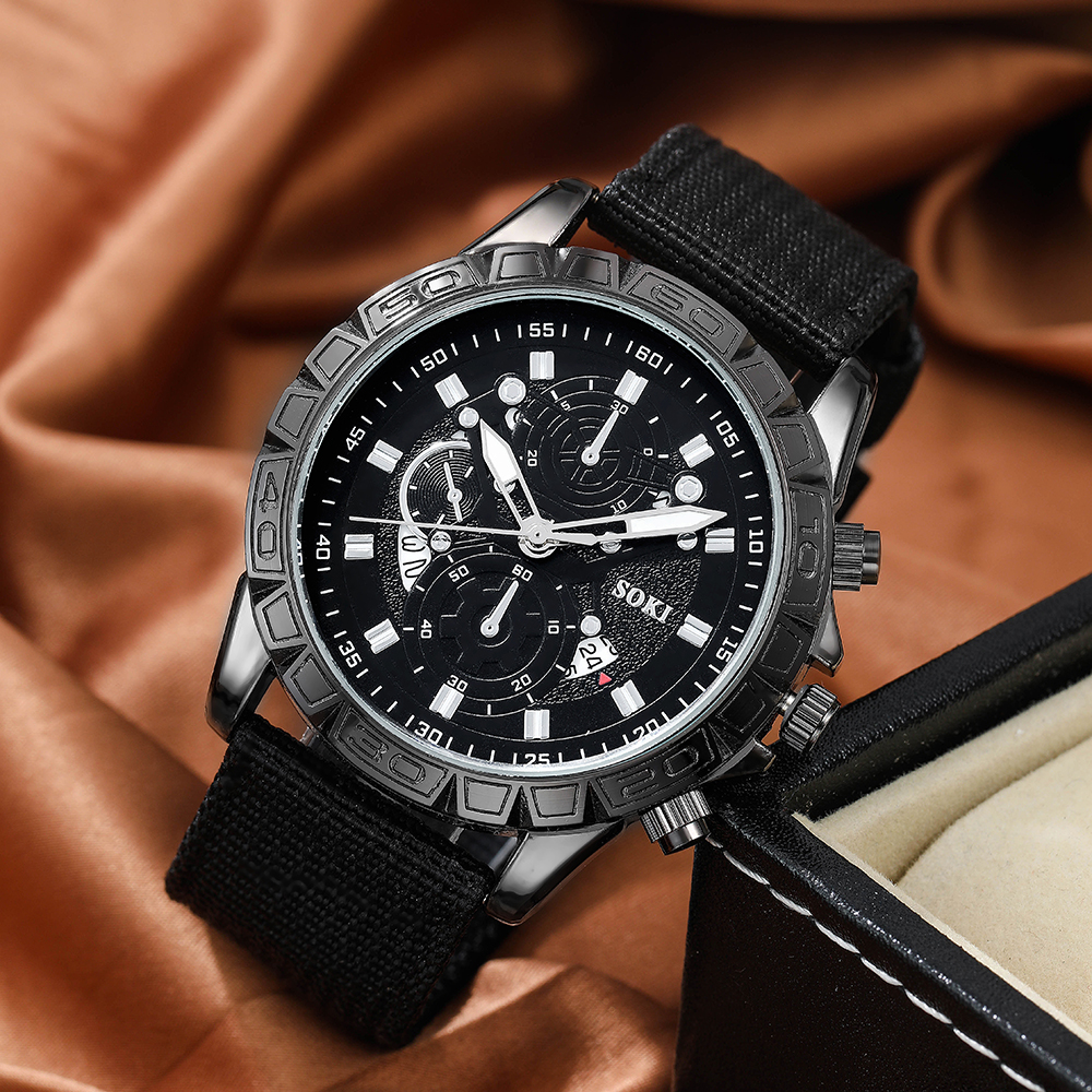 Fashion Solid Color Buckle Quartz Menu0027s Watches