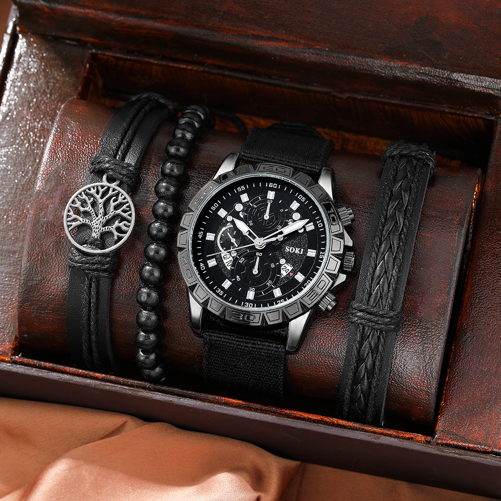 Fashion Solid Color Buckle Quartz Menu0027s Watches