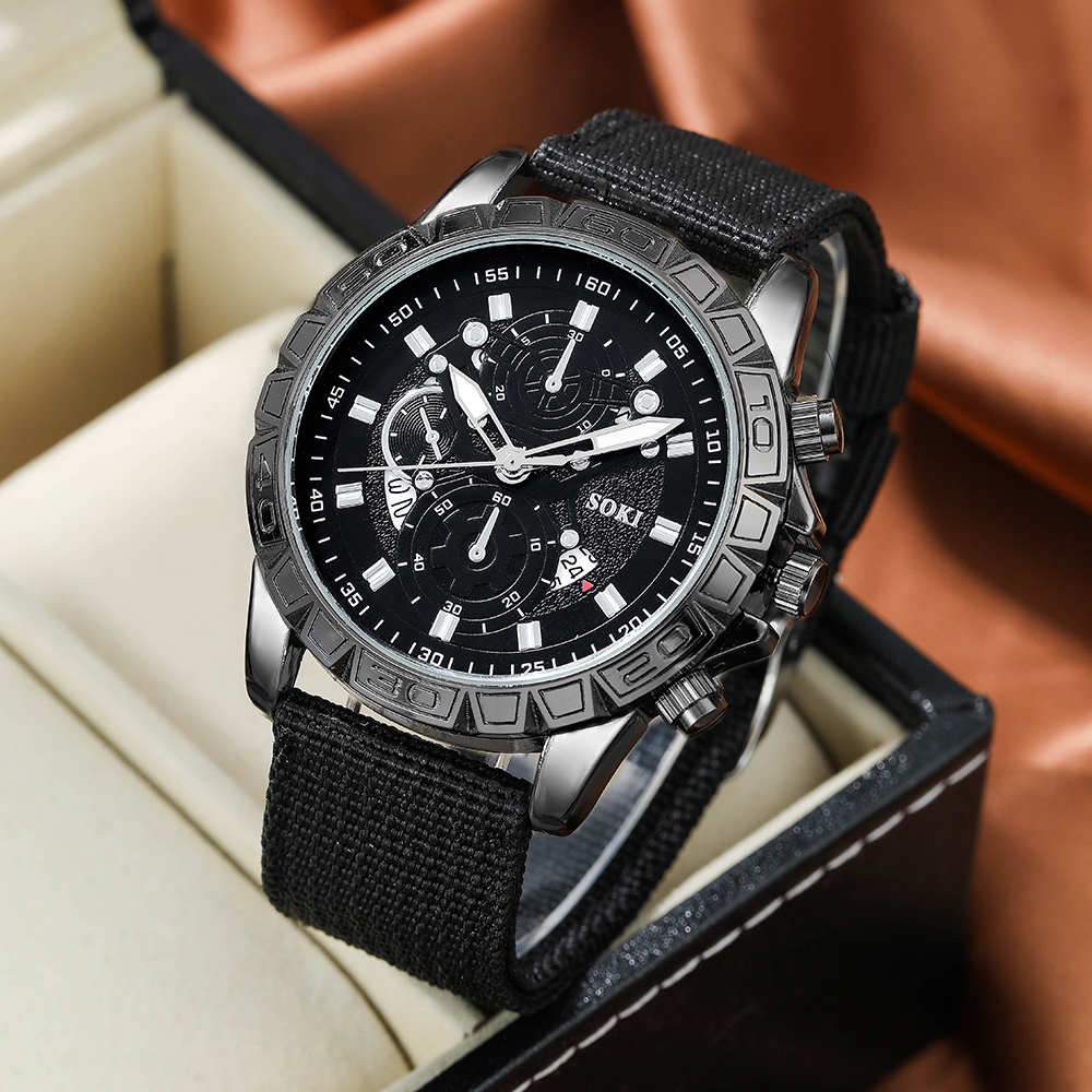 Fashion Solid Color Buckle Quartz Menu0027s Watches