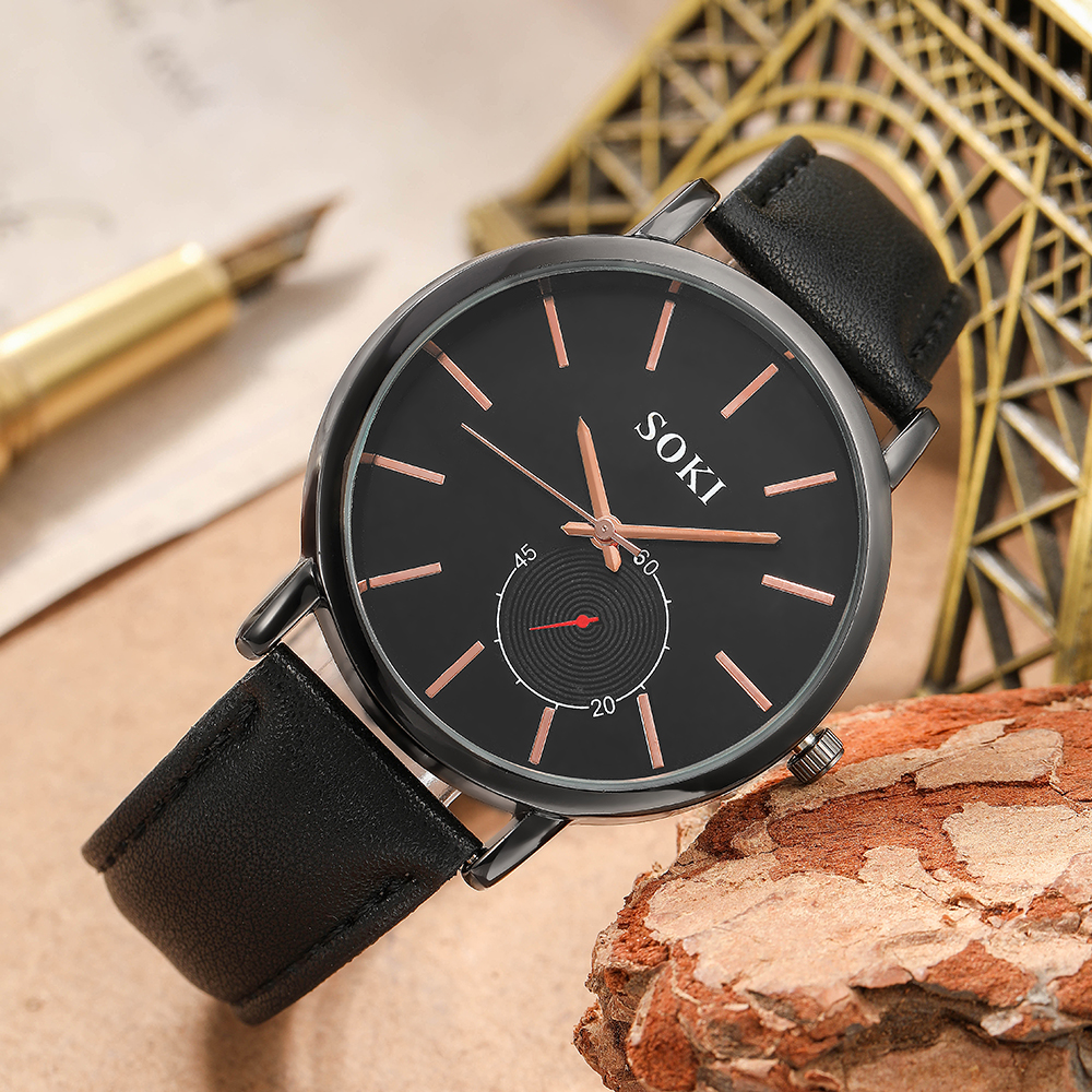 Fashion Solid Color Buckle Quartz Menu0027s Watches