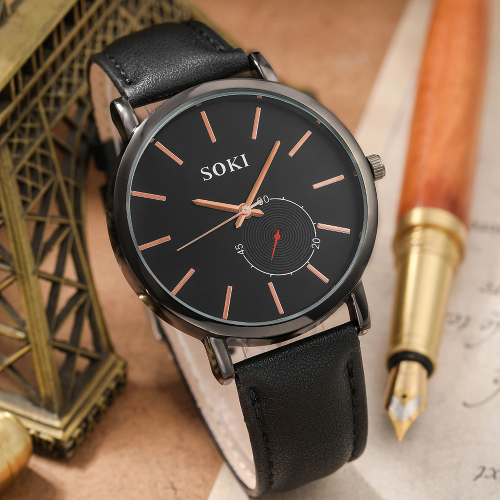 Fashion Solid Color Buckle Quartz Menu0027s Watches
