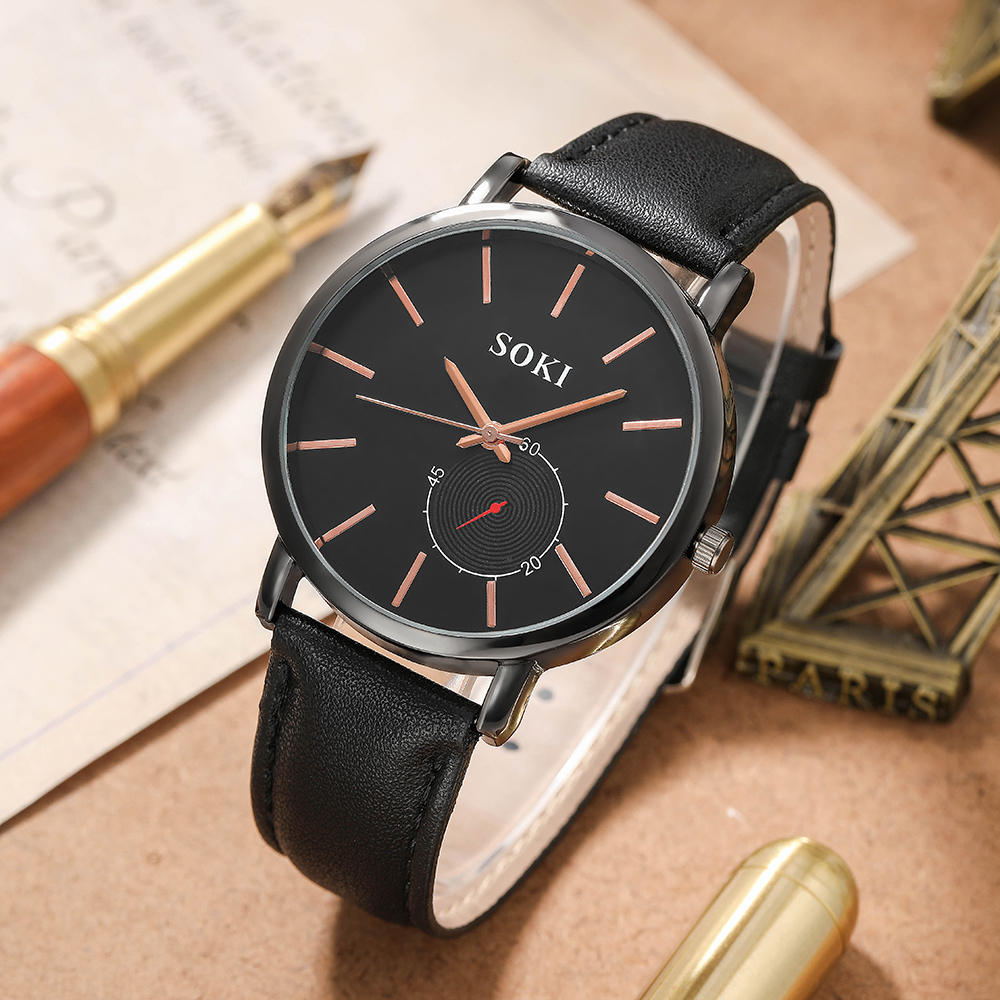 Fashion Solid Color Buckle Quartz Menu0027s Watches