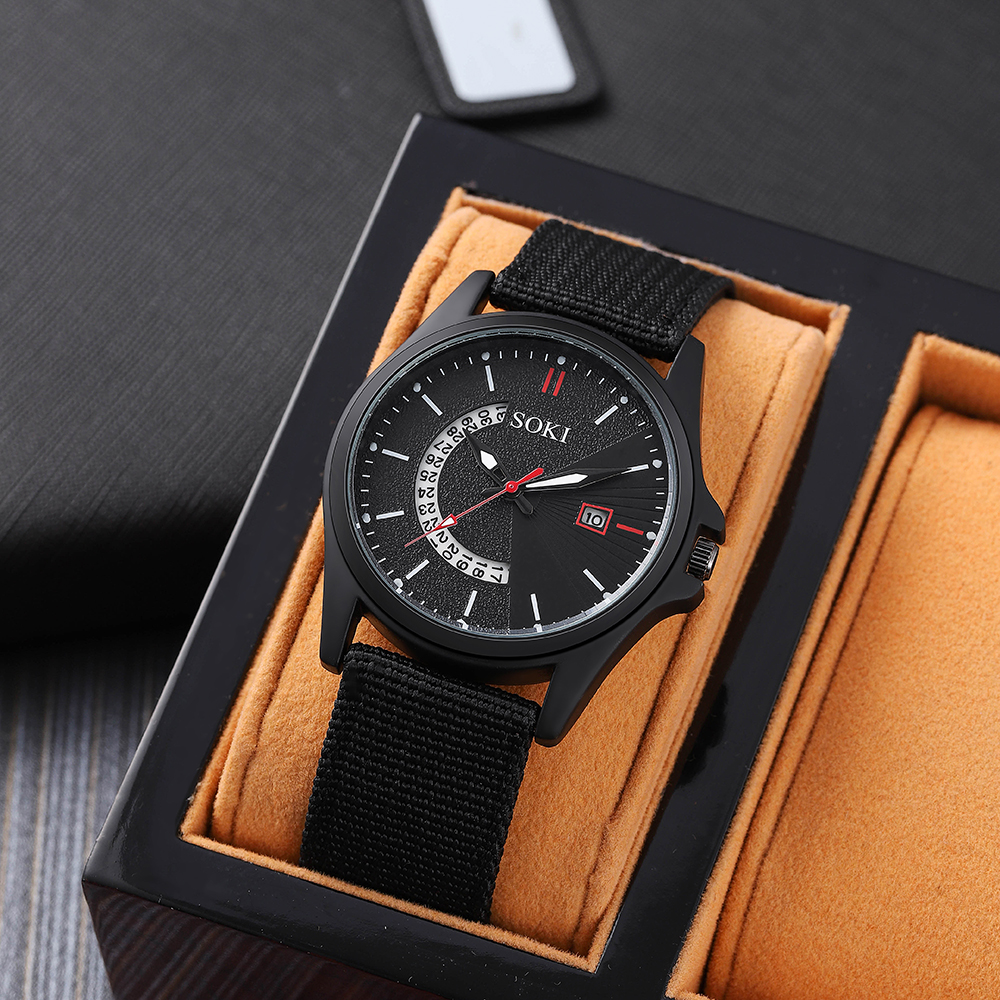 Fashion Solid Color Buckle Quartz Menu0027s Watches