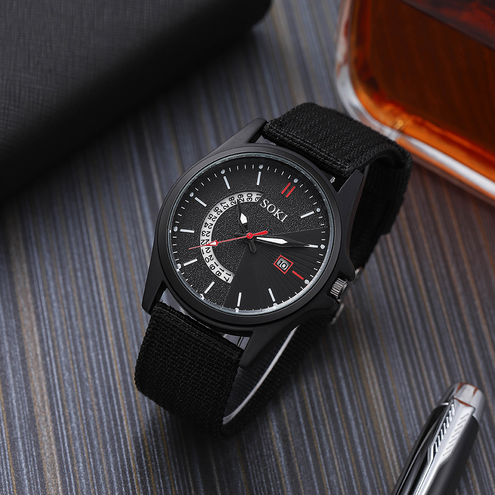 Fashion Solid Color Buckle Quartz Menu0027s Watches