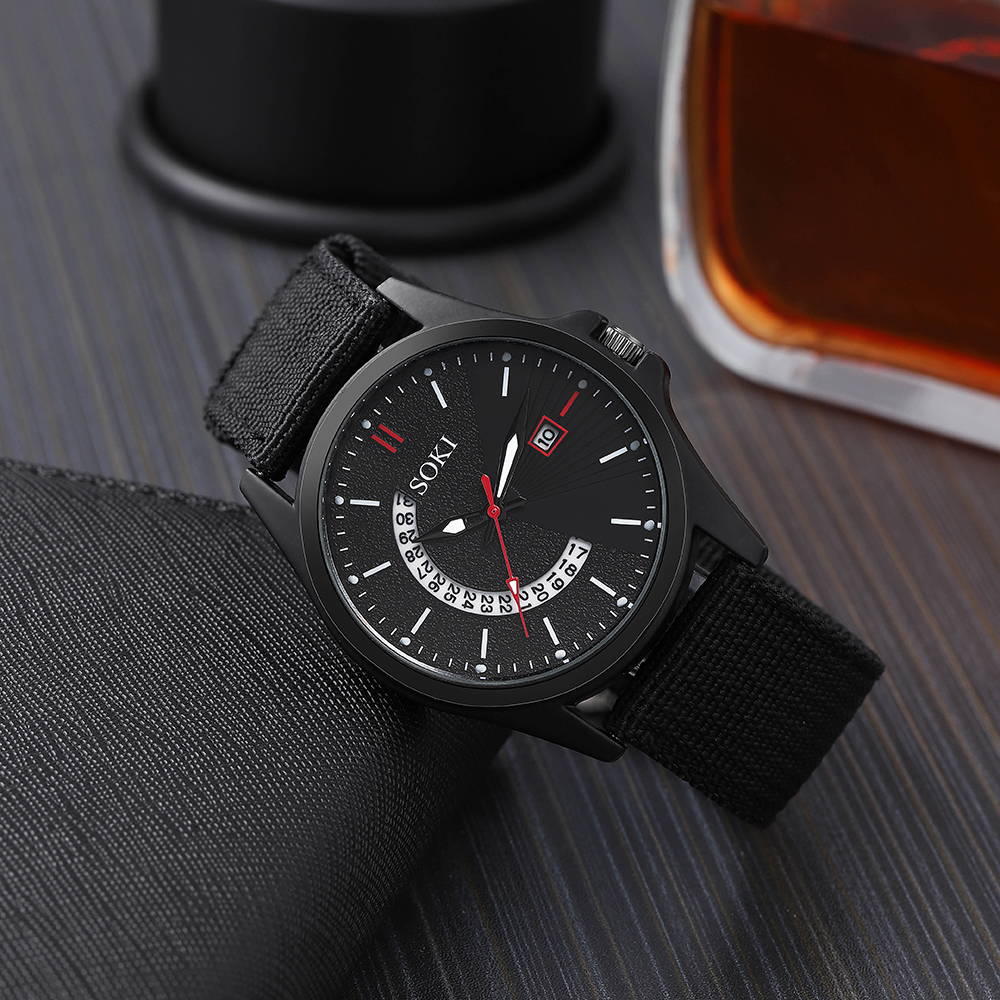 Fashion Solid Color Buckle Quartz Menu0027s Watches