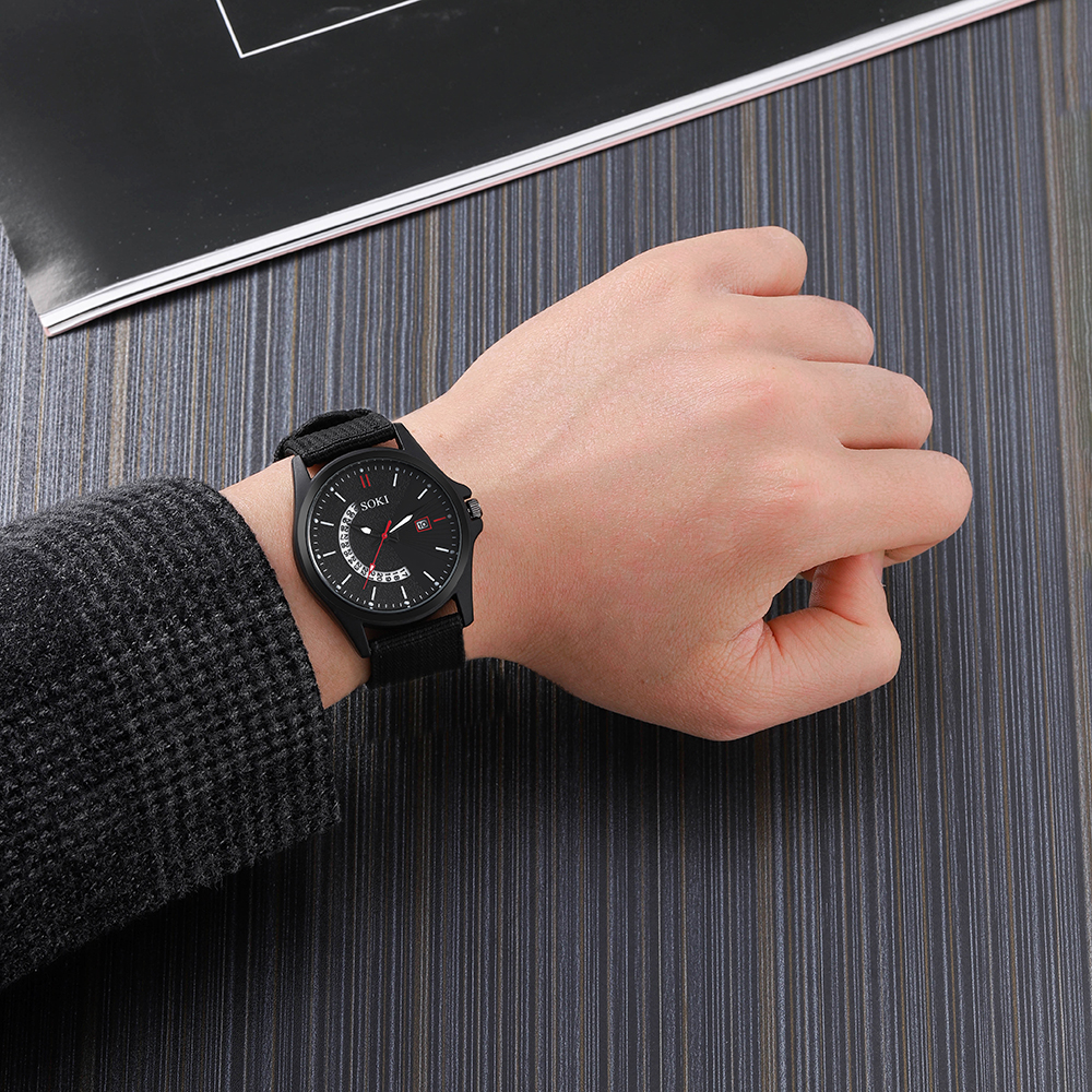 Fashion Solid Color Buckle Quartz Menu0027s Watches