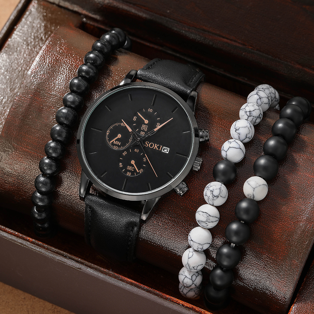 Fashion Round Buckle Quartz Menu0027s Watches