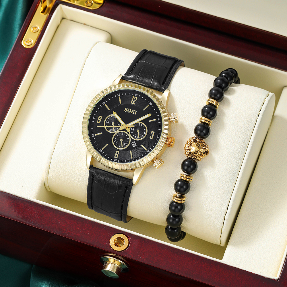 Fashion Round Buckle Quartz Menu0027s Watches