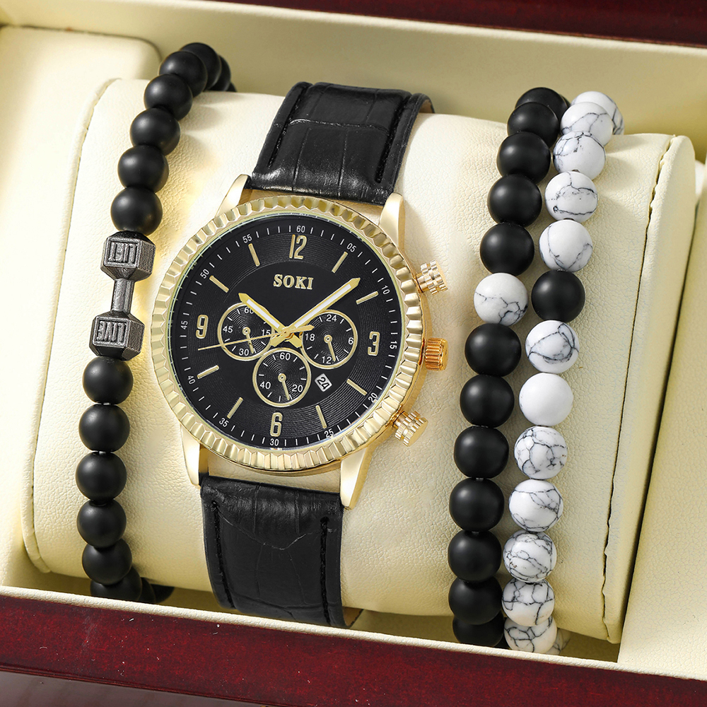 Fashion Round Buckle Quartz Menu0027s Watches