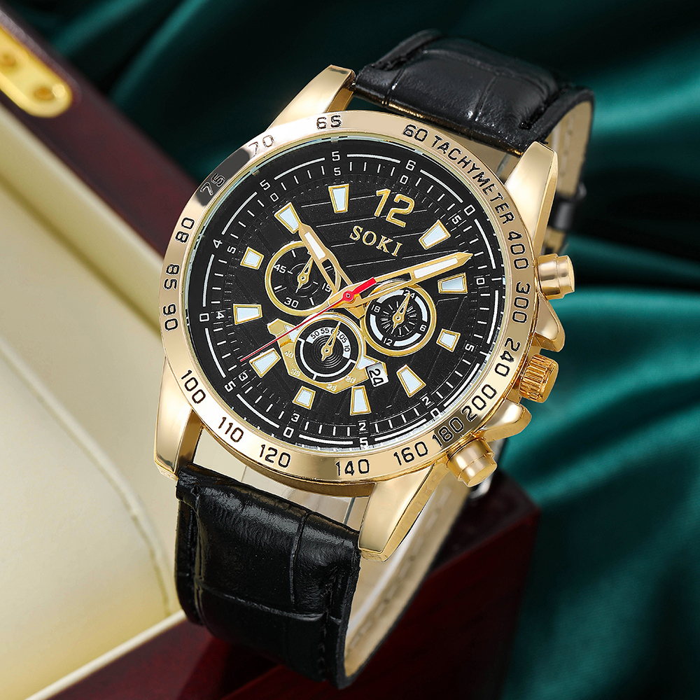 Fashion Round Buckle Quartz Menu0027s Watches