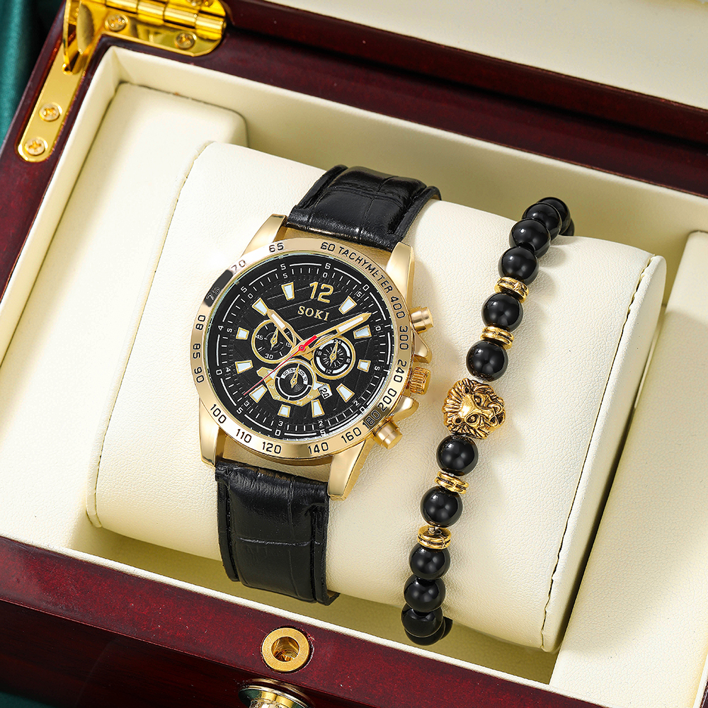 Fashion Round Buckle Quartz Menu0027s Watches