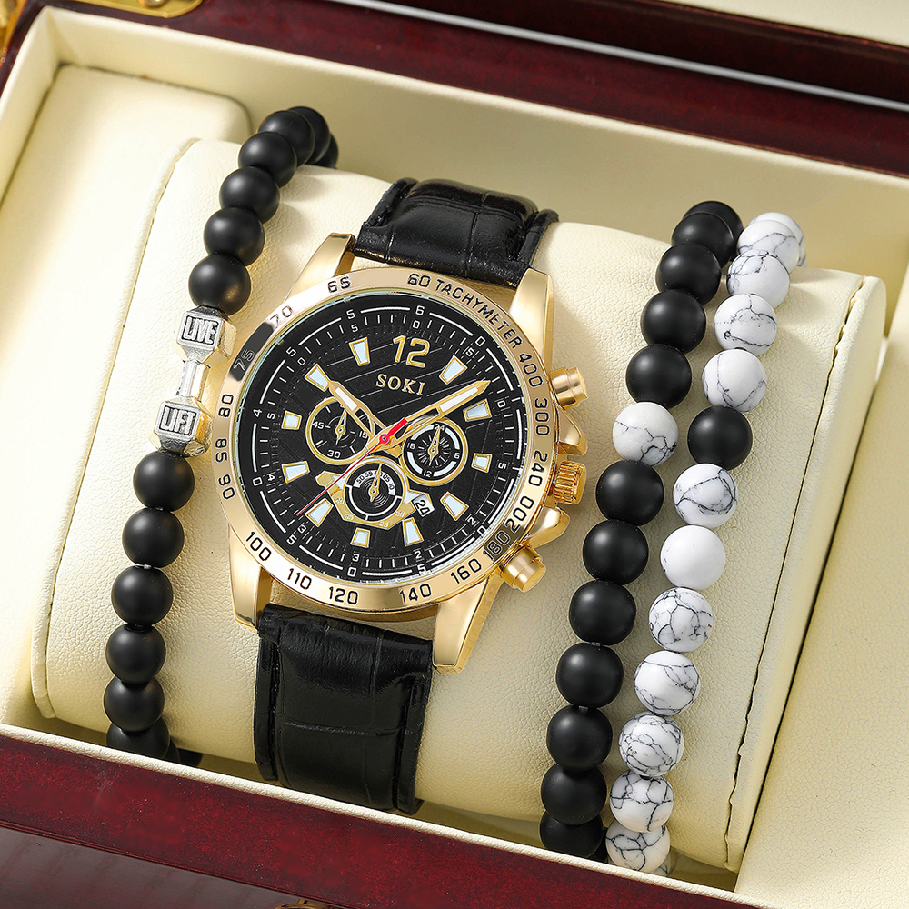 Fashion Round Buckle Quartz Menu0027s Watches