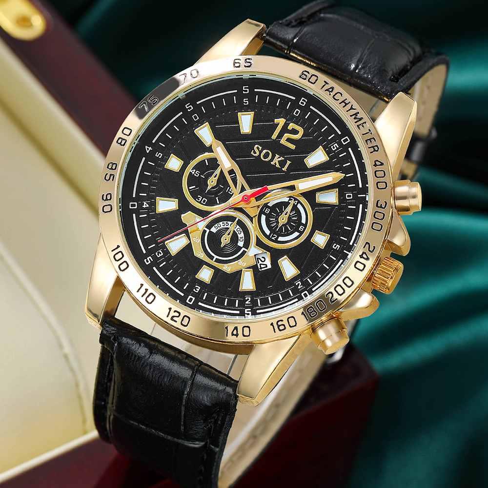 Fashion Round Buckle Quartz Menu0027s Watches