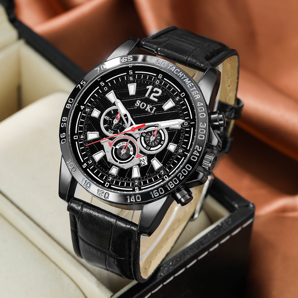 Fashion Round Buckle Quartz Menu0027s Watches