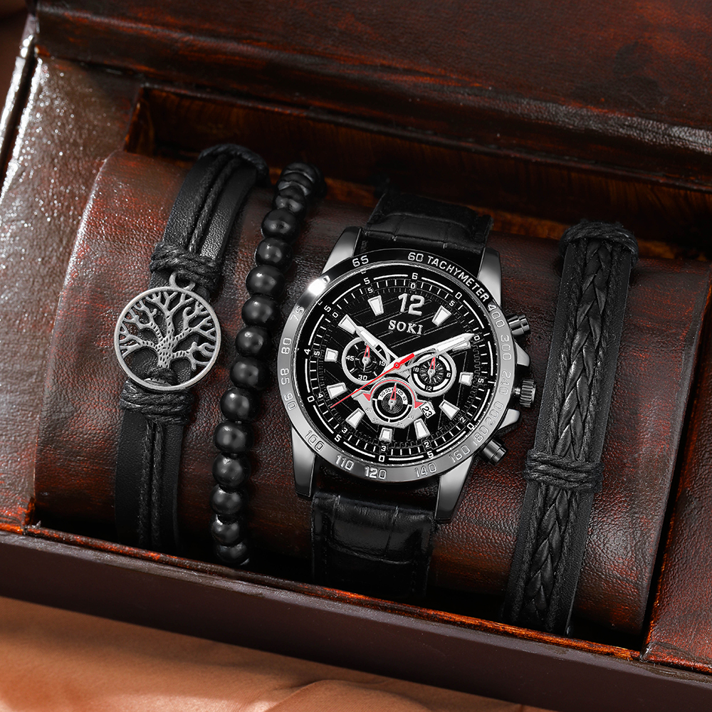 Fashion Round Buckle Quartz Menu0027s Watches
