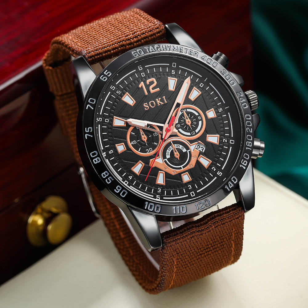 Fashion Solid Color Buckle Quartz Menu0027s Watches