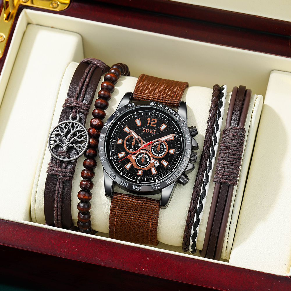 Fashion Solid Color Buckle Quartz Menu0027s Watches