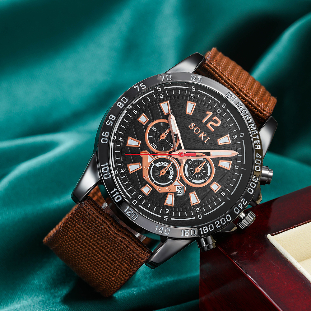 Fashion Solid Color Buckle Quartz Menu0027s Watches