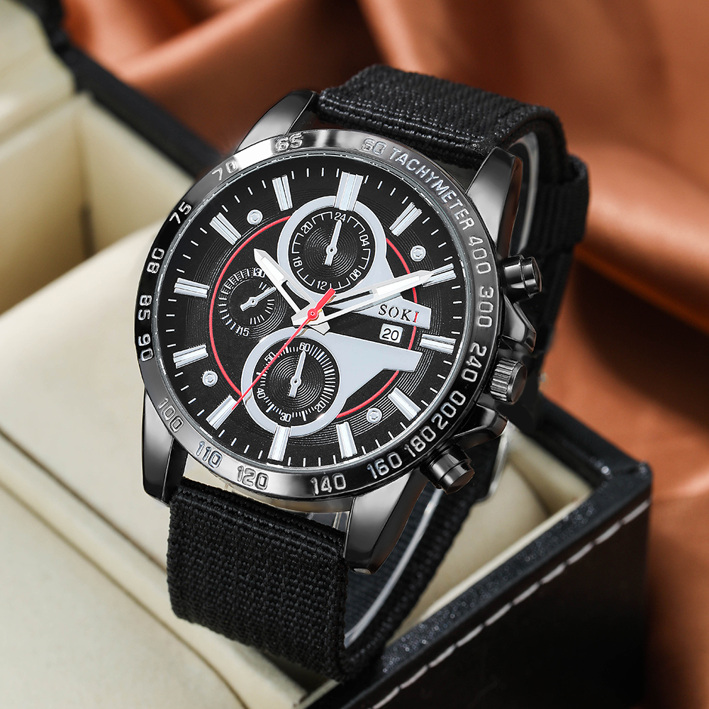 Casual Solid Color Buckle Quartz Menu0027s Watches
