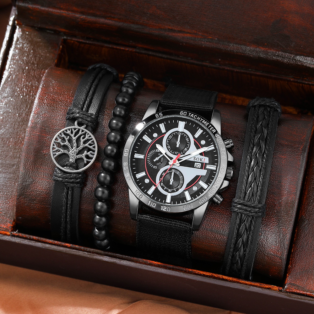 Casual Solid Color Buckle Quartz Menu0027s Watches