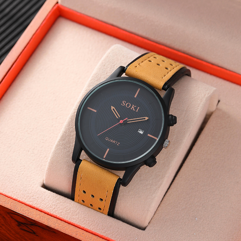 Fashion Solid Color Buckle Quartz Menu0027s Watches