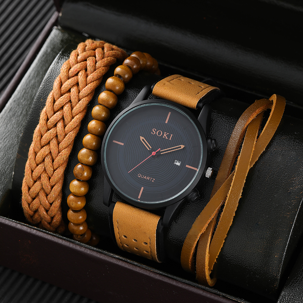 Fashion Solid Color Buckle Quartz Menu0027s Watches